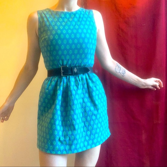 gorman Dresses & Skirts - GORMAN lime green turquoise cotton dress